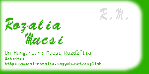 rozalia mucsi business card